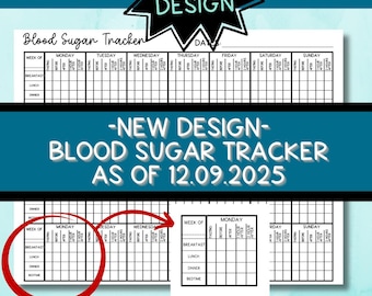 Blood Sugar Tracker Printable | Glucose Daily Log  | Diabetes Management | A1C Tracking |  Health & Wellness Insert