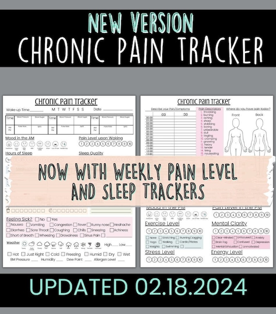 Chronic Pain Tracker: Daily Pain Log, Fibromyalgia, CFS, MS (PDF)