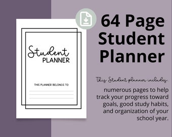 College High School Student Planner, Course Organization, Grade Tracker, University student