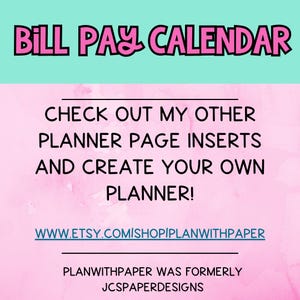 Bill Pay Calendar Printable | Monthly Organizer | Debt Tracker | Budget Planner PDF image 5