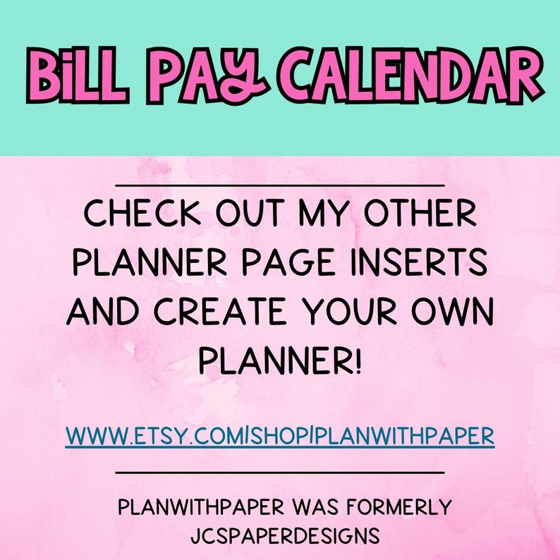 Bill Pay Calendar Printable | Monthly Organizer | Debt Tracker | Budget Planner PDF image 5