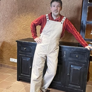 Hemp Overall with Pockets and Relaxed Fit, Bib, Two Front Pockets, 100% Hemp.