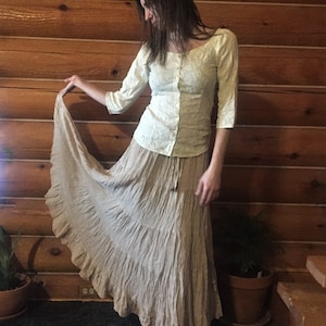 Hemp Broom Skirt with Lining, Ankle Length, 100% Hemp