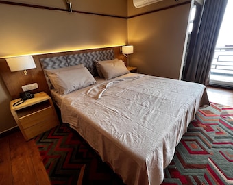 Lenzuolo piatto in canapa, 100% canapa, disponibile nelle taglie USA, UE e AU