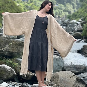 Hemp Cotton Kimono, Unisex Hemp Cotton Robe