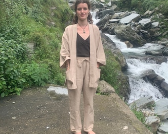 Hemp Jacket and Pants with Pockets, 100% Hemp