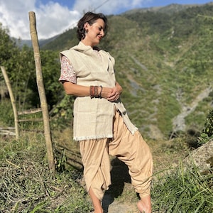 Hemp Hoodie Vest with Pockets, 100% Hemp