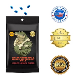 Gator Chomp Male Energy Supplement Pills – Natural Male Enhancement Softgels afbeelding 1