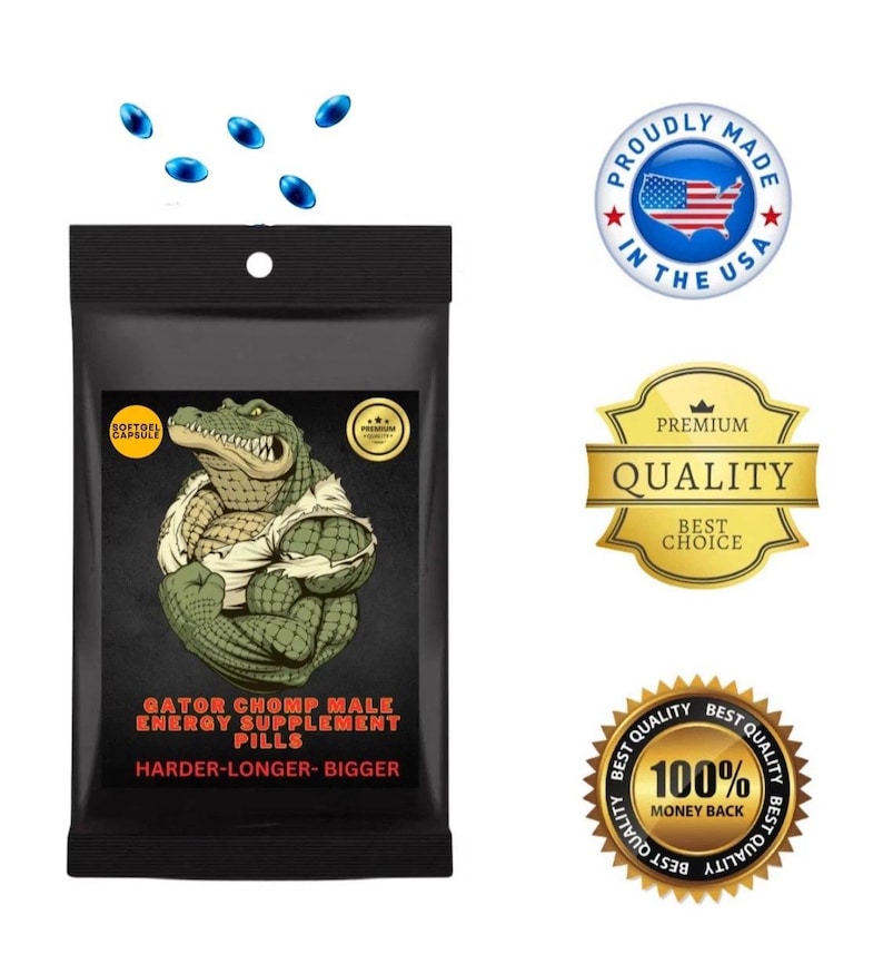 Gator Chomp Male Energy Supplement Pills – Natural Male Enhancement Softgels afbeelding 1