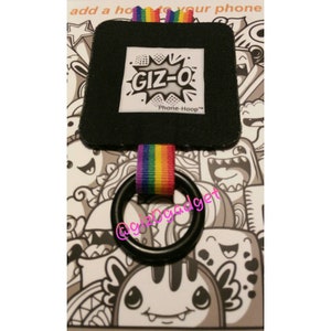 Phone-Hoop *RAINBOW* Universal Cell phone accessory. FREE Black Lanyard Included. Use as an alternative to a pop socket.