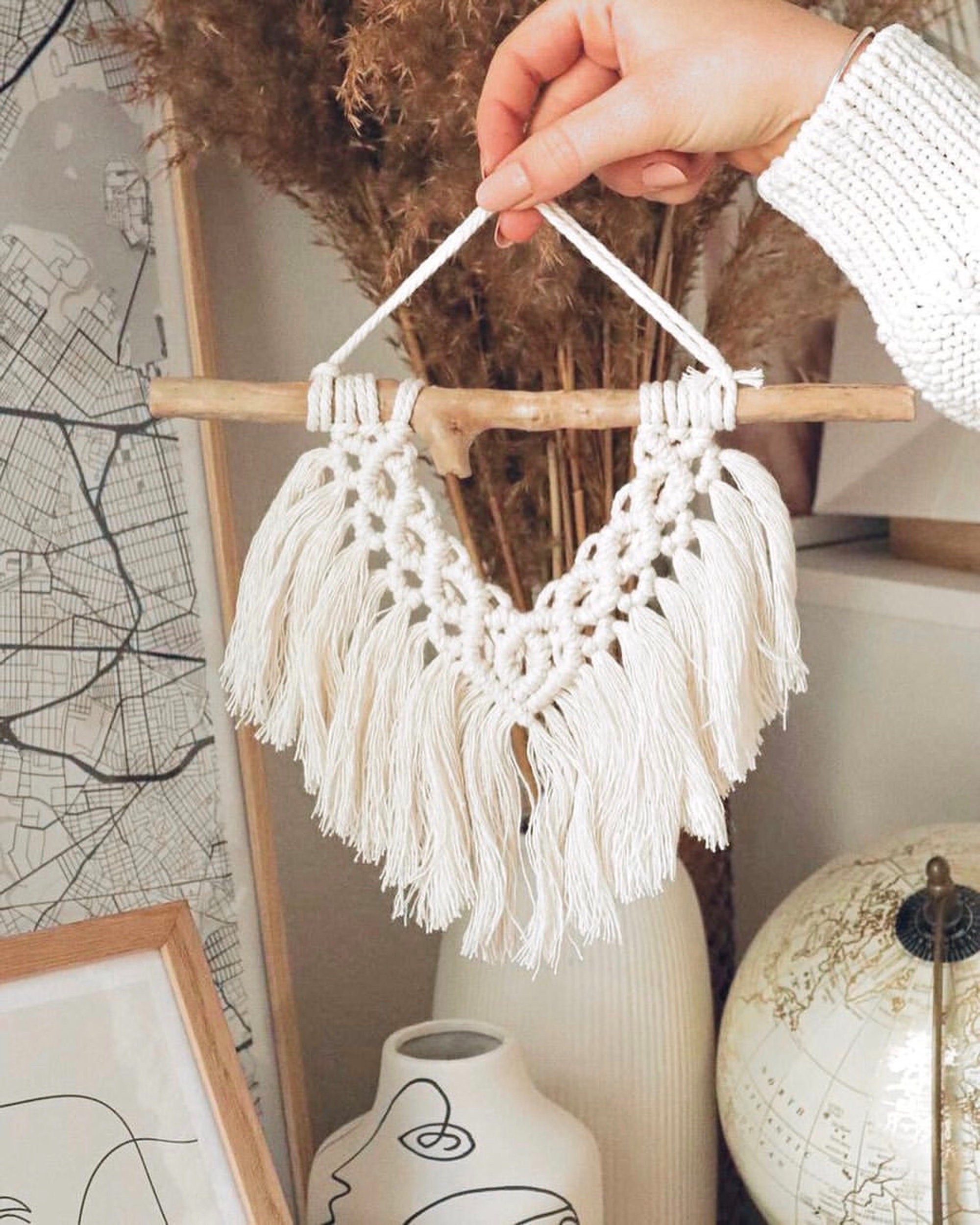 Petit Macramé, Suspension, Mini Décoration Intérieur Bohème, Boho