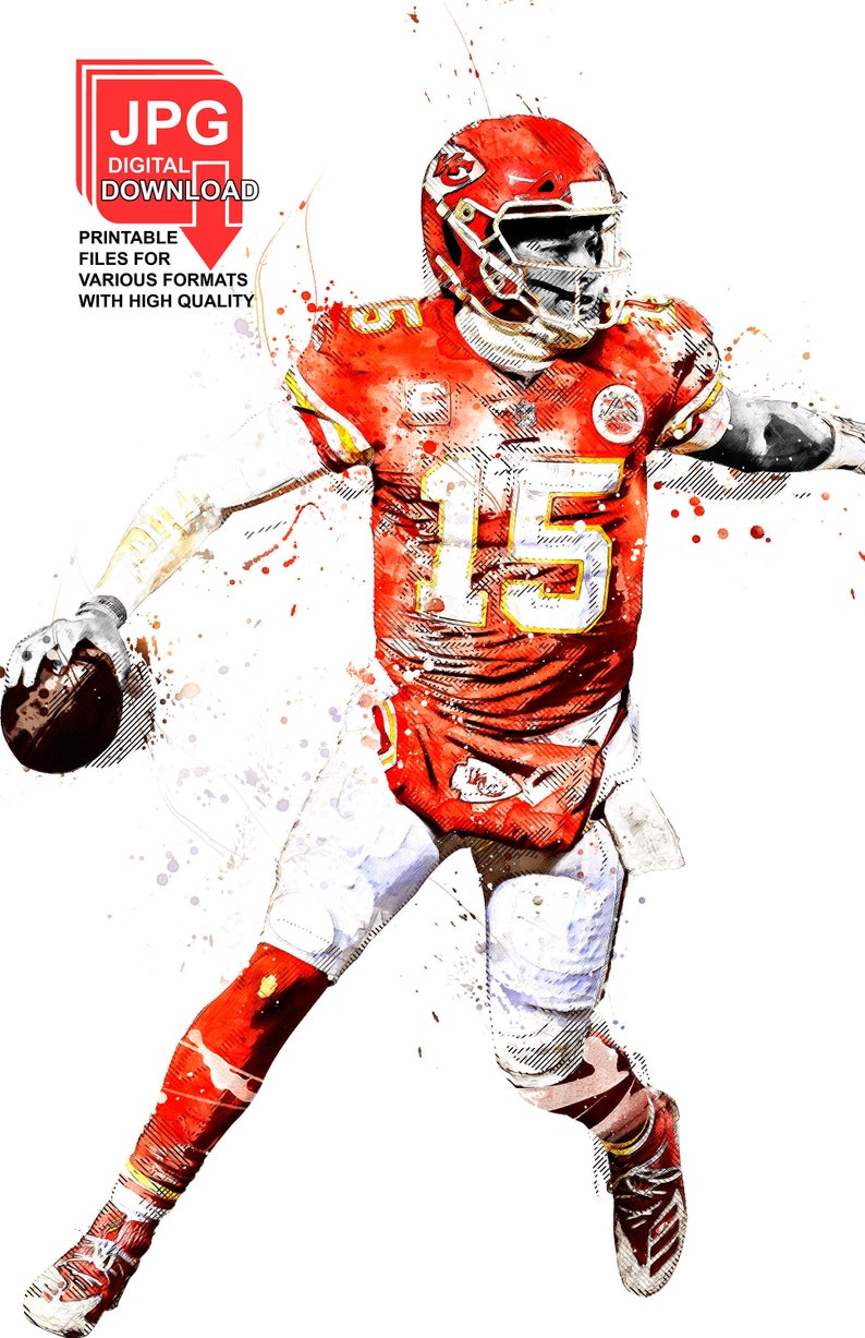 Patrick Mahomes Kansas City Chiefs Digital download Printable Etsy