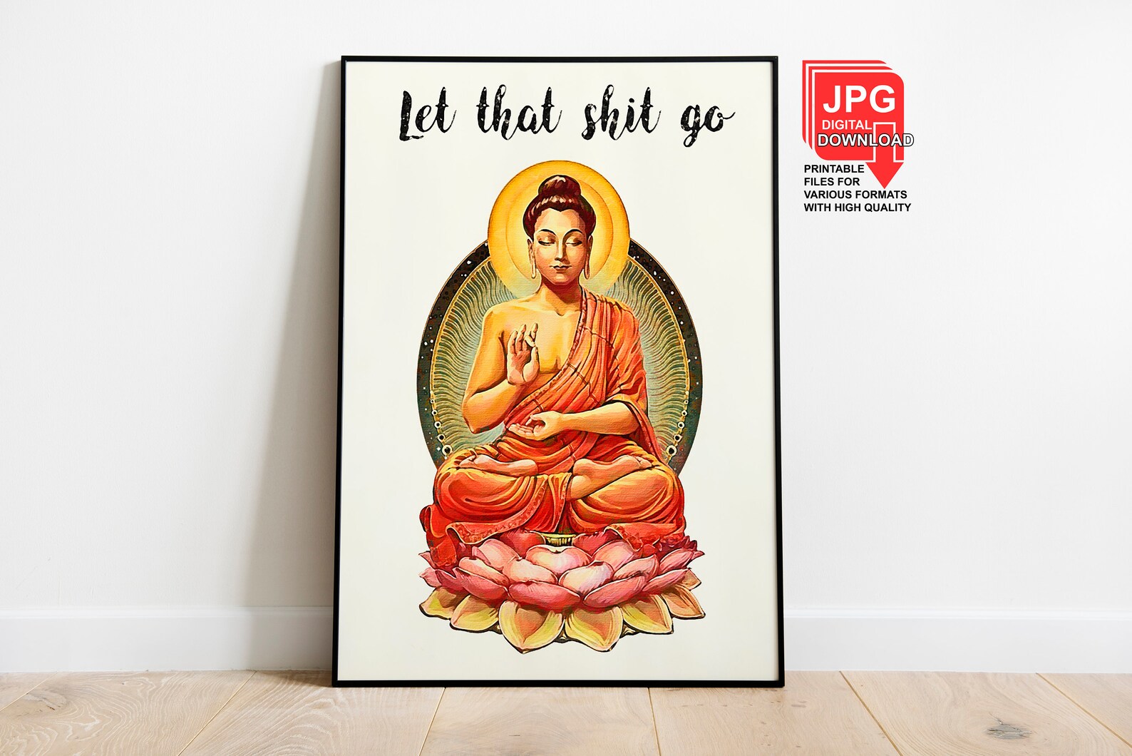 Buddha Let That Shit Go Digital Download Poster Printable | Etsy