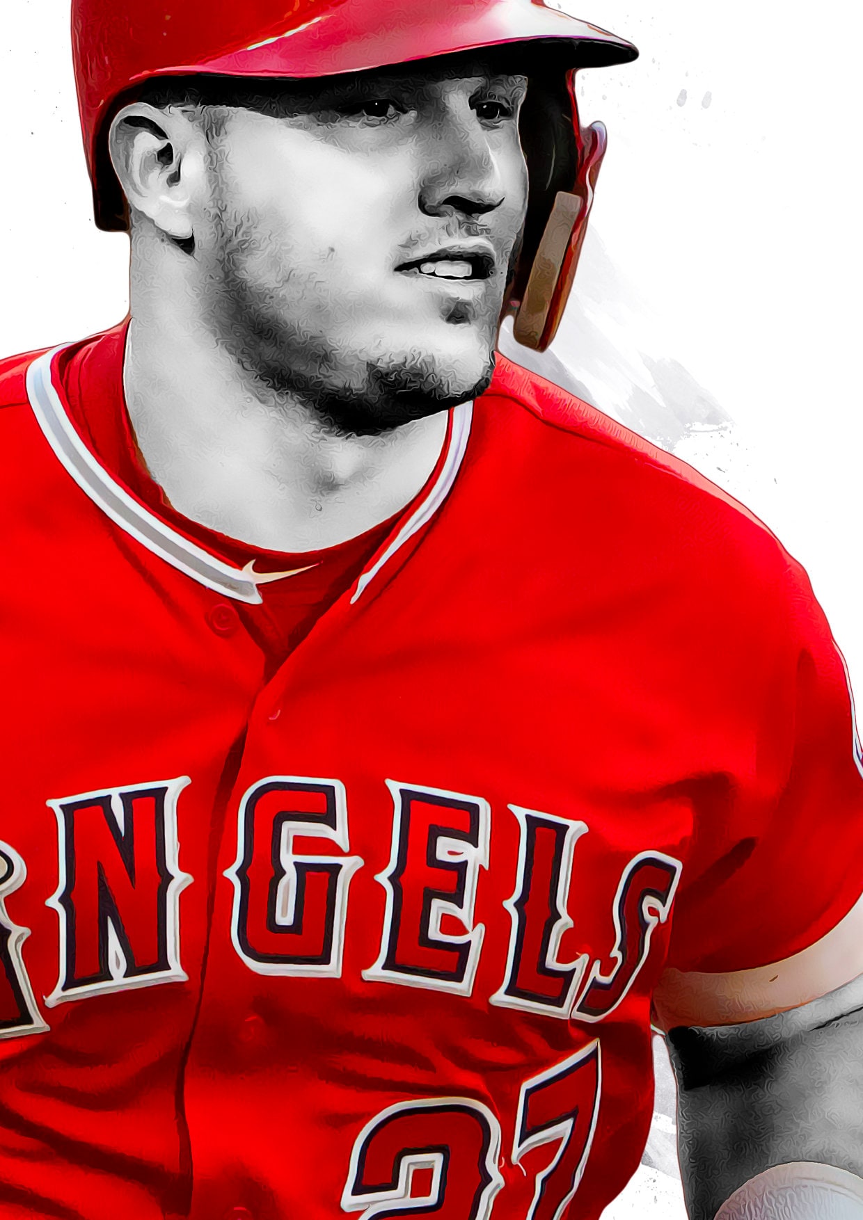 Mike Trout Poster Los Angeles Angels of Anaheim Poster Etsy