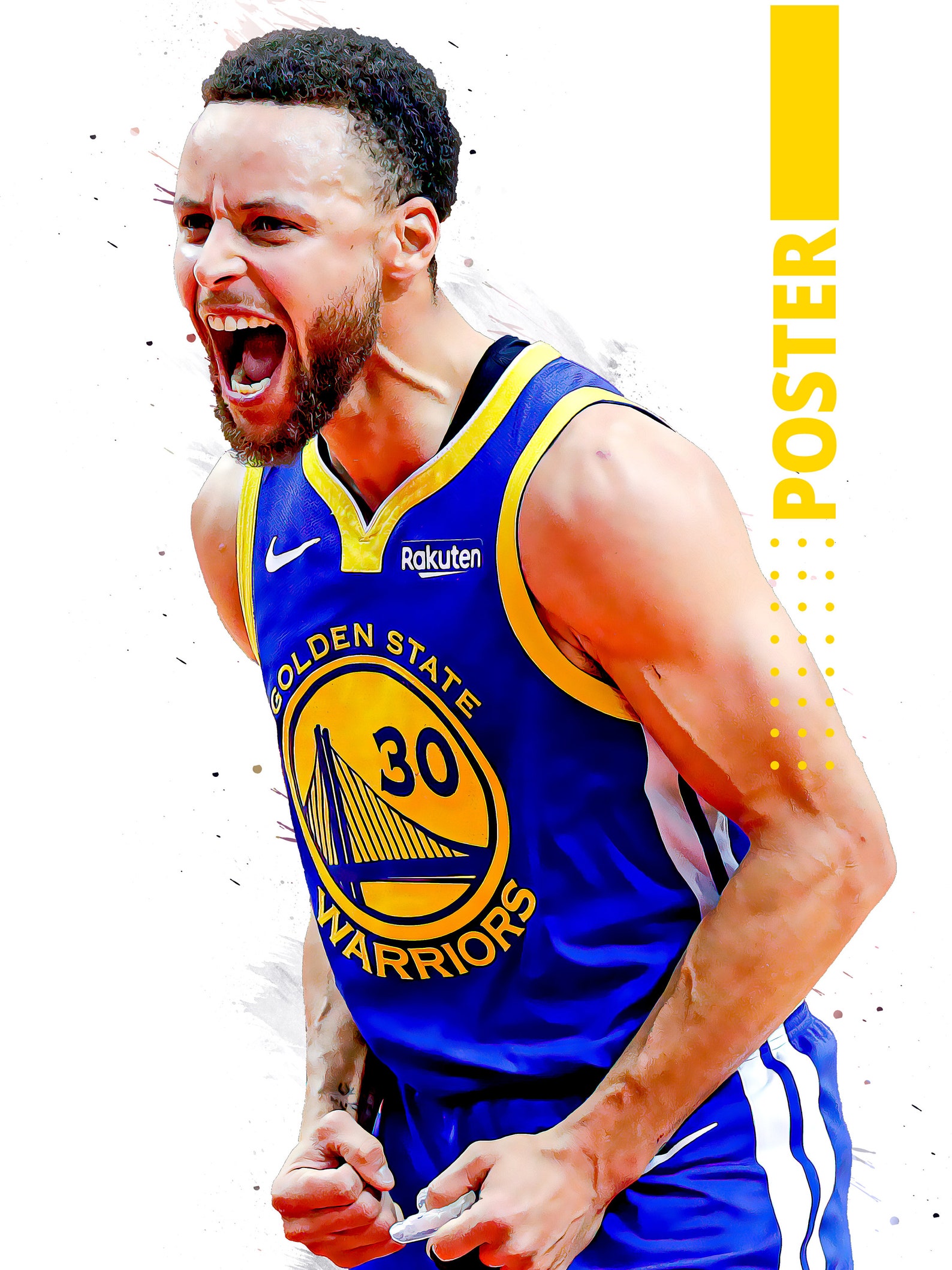 Stephen Curry Poster Golden State Warriors Poster Print Etsy