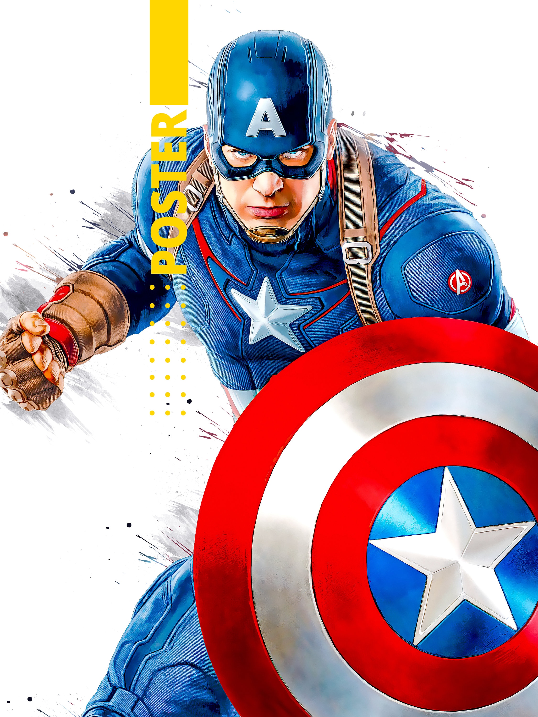 Captain America Poster Canvas Framed Print Wall Art Kids Etsy