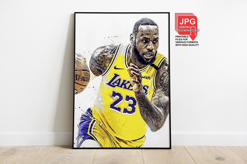 Lebron James Digital Download Printable Wall Art Dorm Decor Etsy