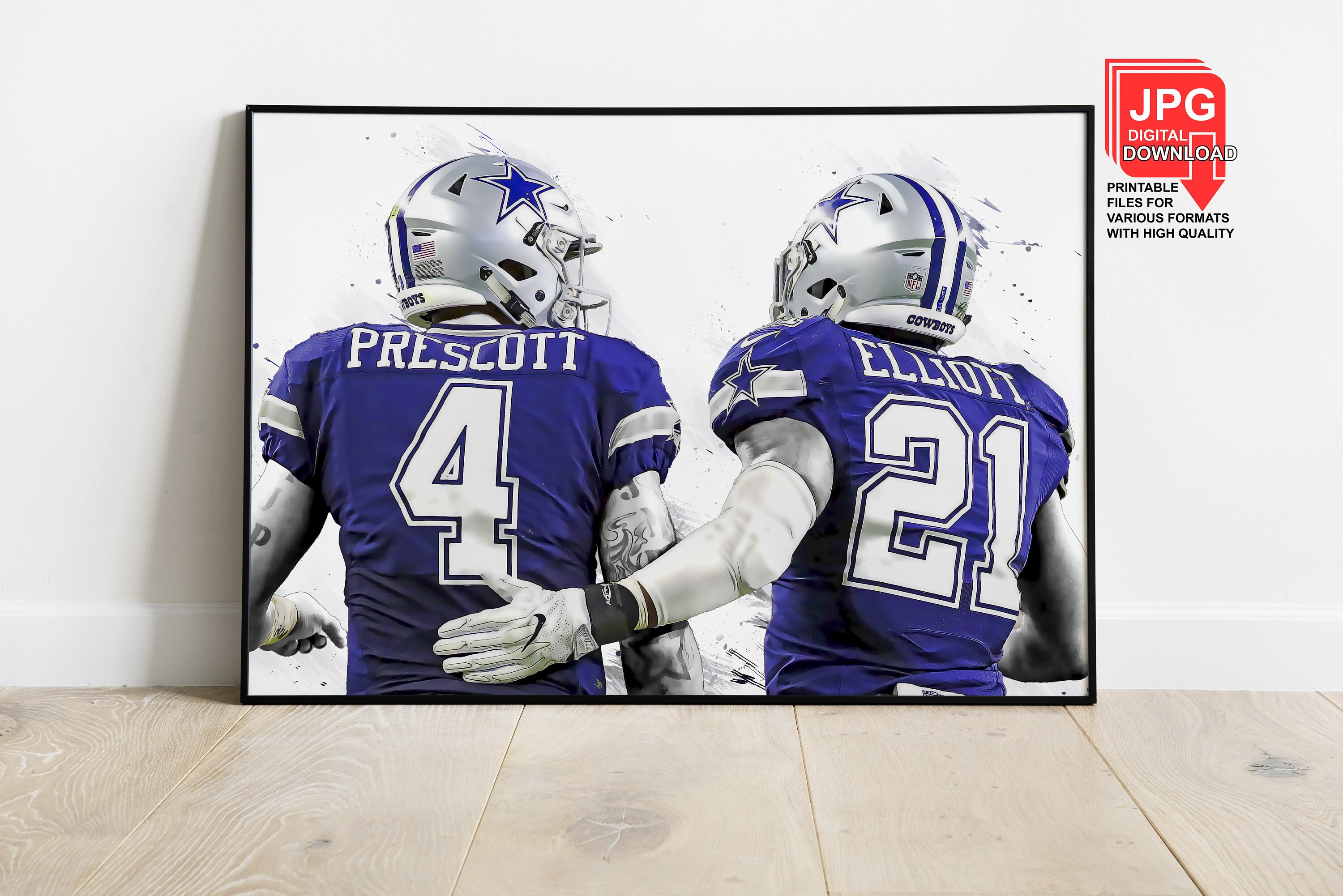 Dak Prescott Ezekiel Elliott Dallas Cowboys Descarga | Etsy