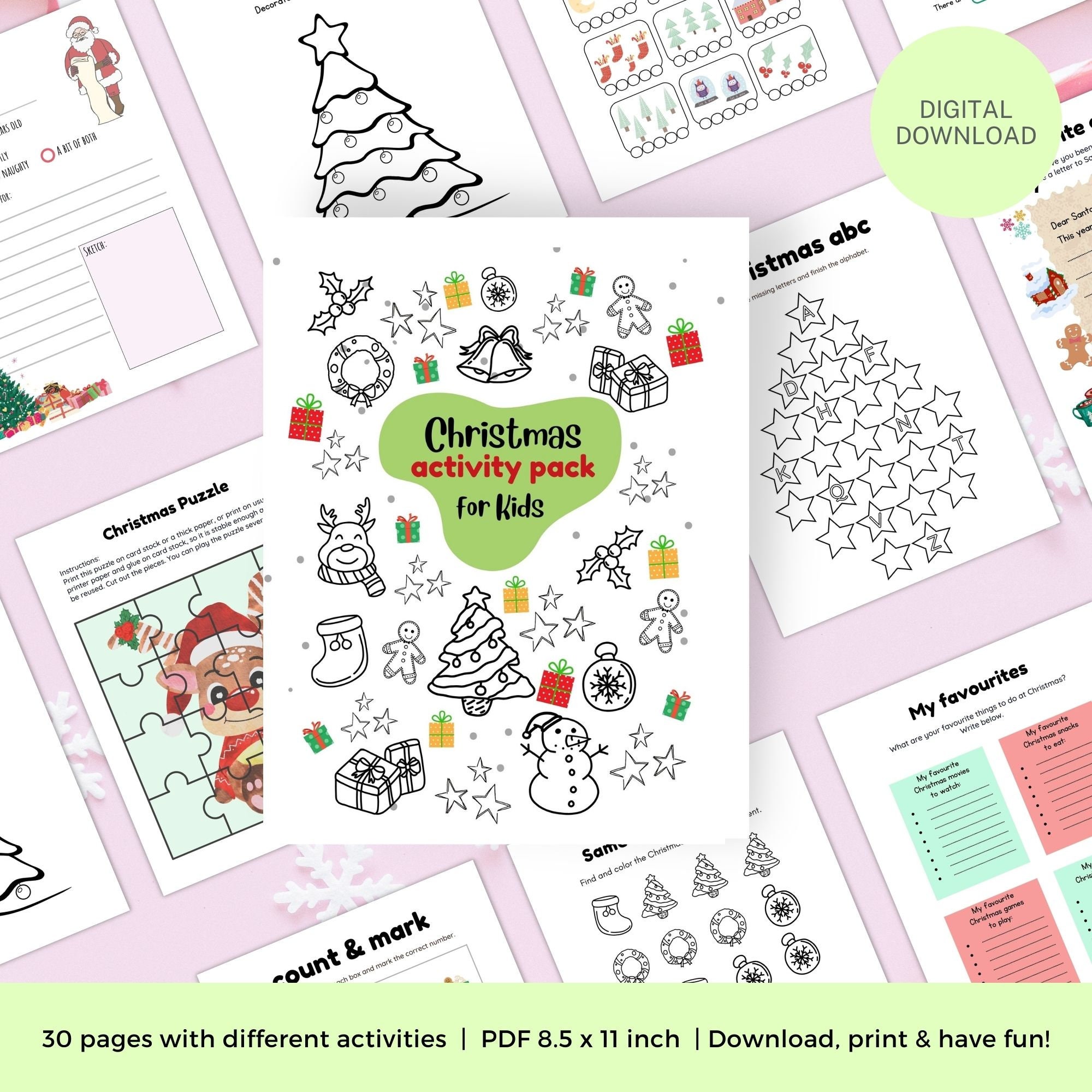 30 Printable Christmas Activities for Kids Christmas Activity - Etsy