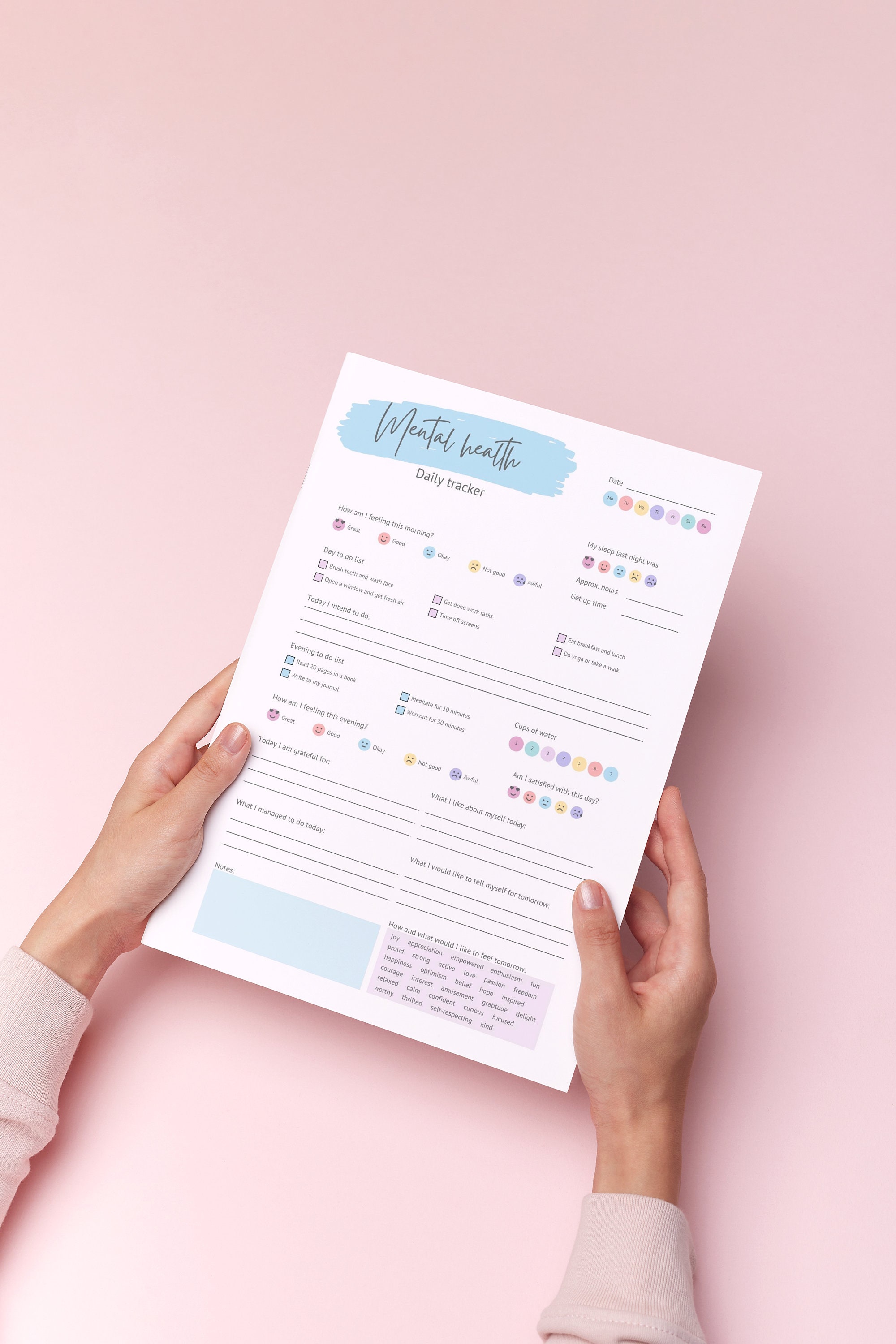 Mental Health Tracker Sheets Bundle of 2, Daily Habit Tracker Printable ...