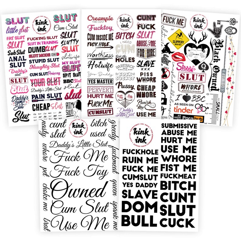 129 Kinky Temporary Tattoos by Kink Ink Adult Tattoos for Etsy