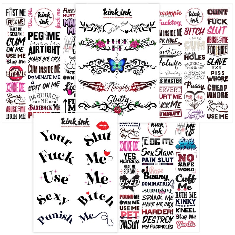 102 Kinky Adult Temporary Tattoos By Kink Ink Adult Tattoos Etsy Australia 