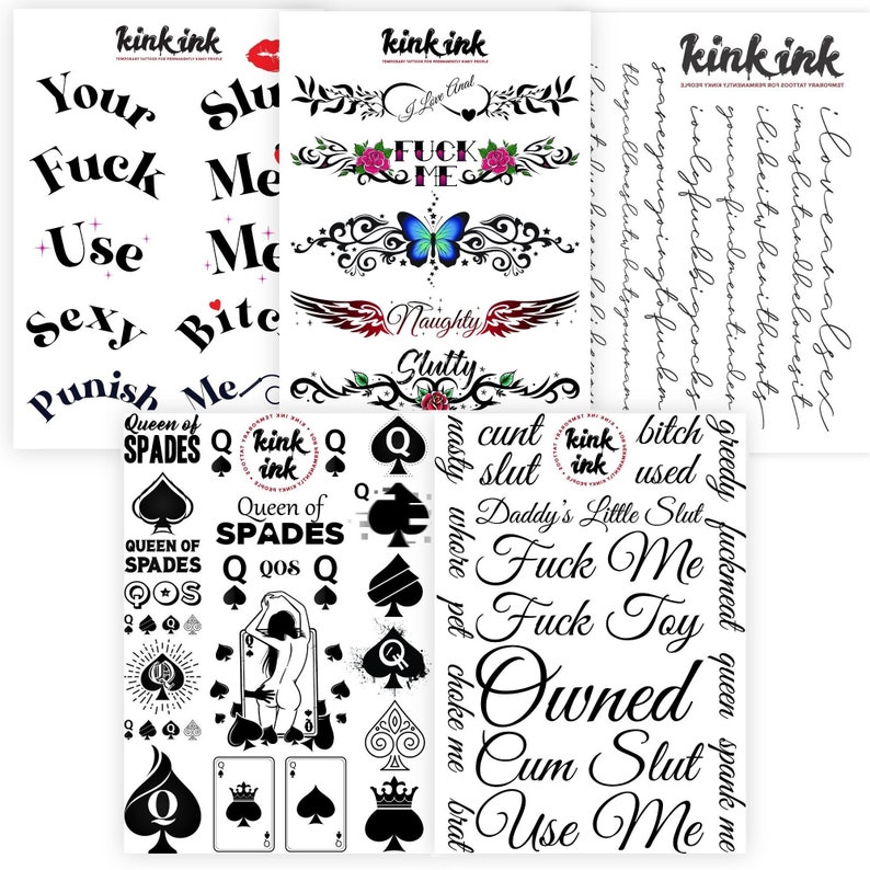 58 Kinky Adult Temporary Tattoos By Kink Ink Adult Tattoos Etsy Hong Kong 