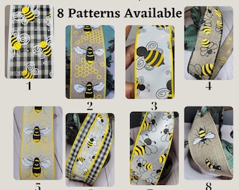 Cinta con alambre de abeja, cinta de abeja cortada a medida, cinta de corona de abeja, 5 PATRONES DISPONIBLES
