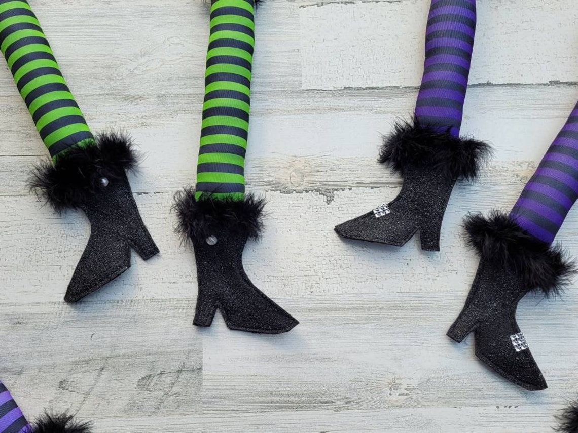 Witch Legs for Wreaths Witches Legs Witch Legs with Buttons | Etsy
