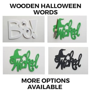 Halloween Sign Wooden Words, Halloween Wreath Wicked, Fall Wreath Decorations, Wreath Witch Words