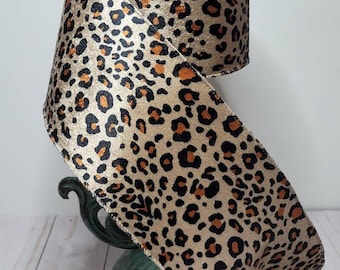 Cinta con estampado de leopardo, cinta con alambre con estampado de leopardo, cinta de guepardo, cinta con estampado animal, cinta cortada a medida