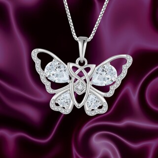 AOBOCO Collana Con Ciondolo Farfalla Celtica – Argento Sterling 925, Regalo Per Donna