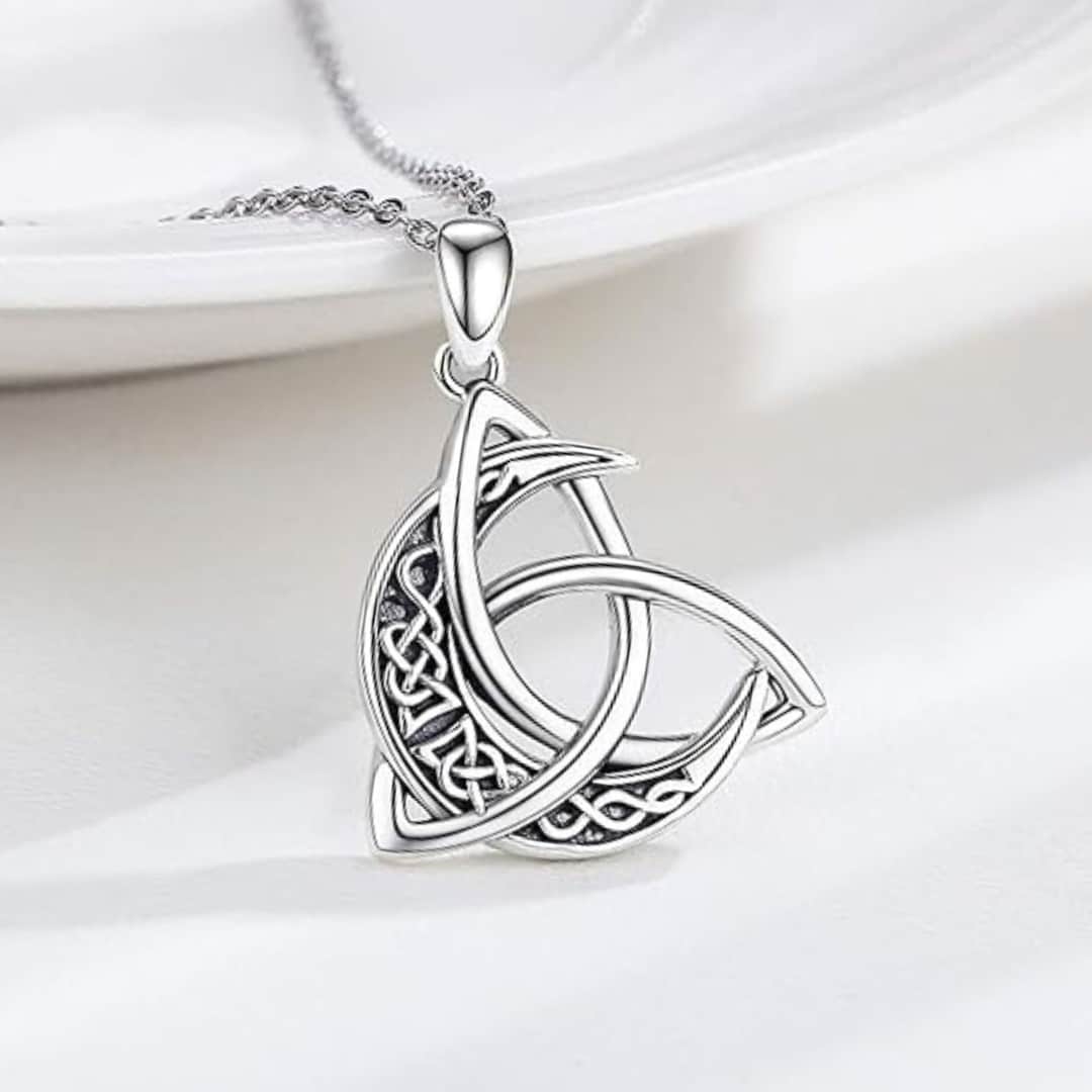 Celtic Moon Necklace for Women 925 Sterling Silver Celtic Knot ...
