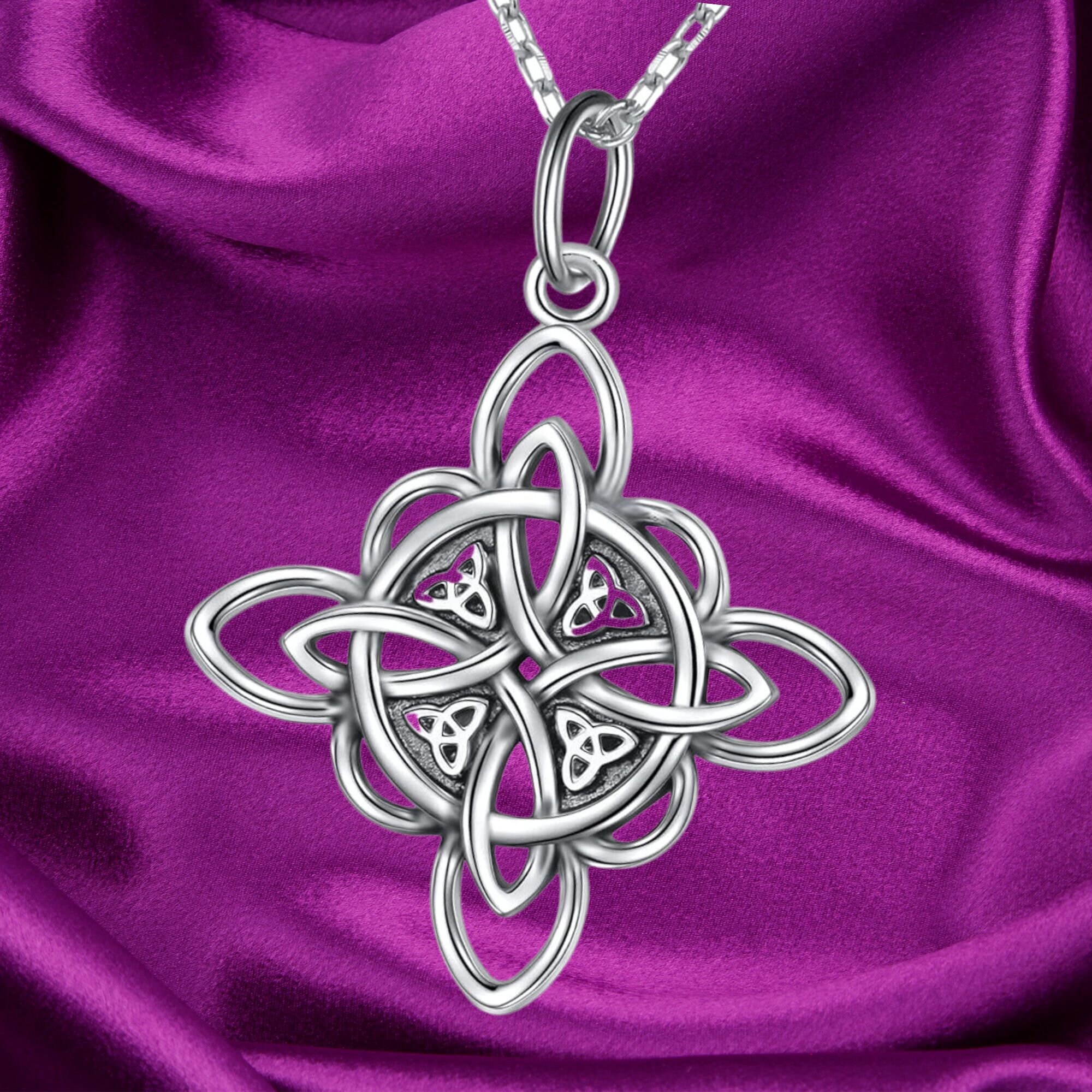 Celtic Cross Trinity Knot Pendant – 925 Sterling Silver Unisex Necklace – Handmade In USA – Faith Jewelry - View #11