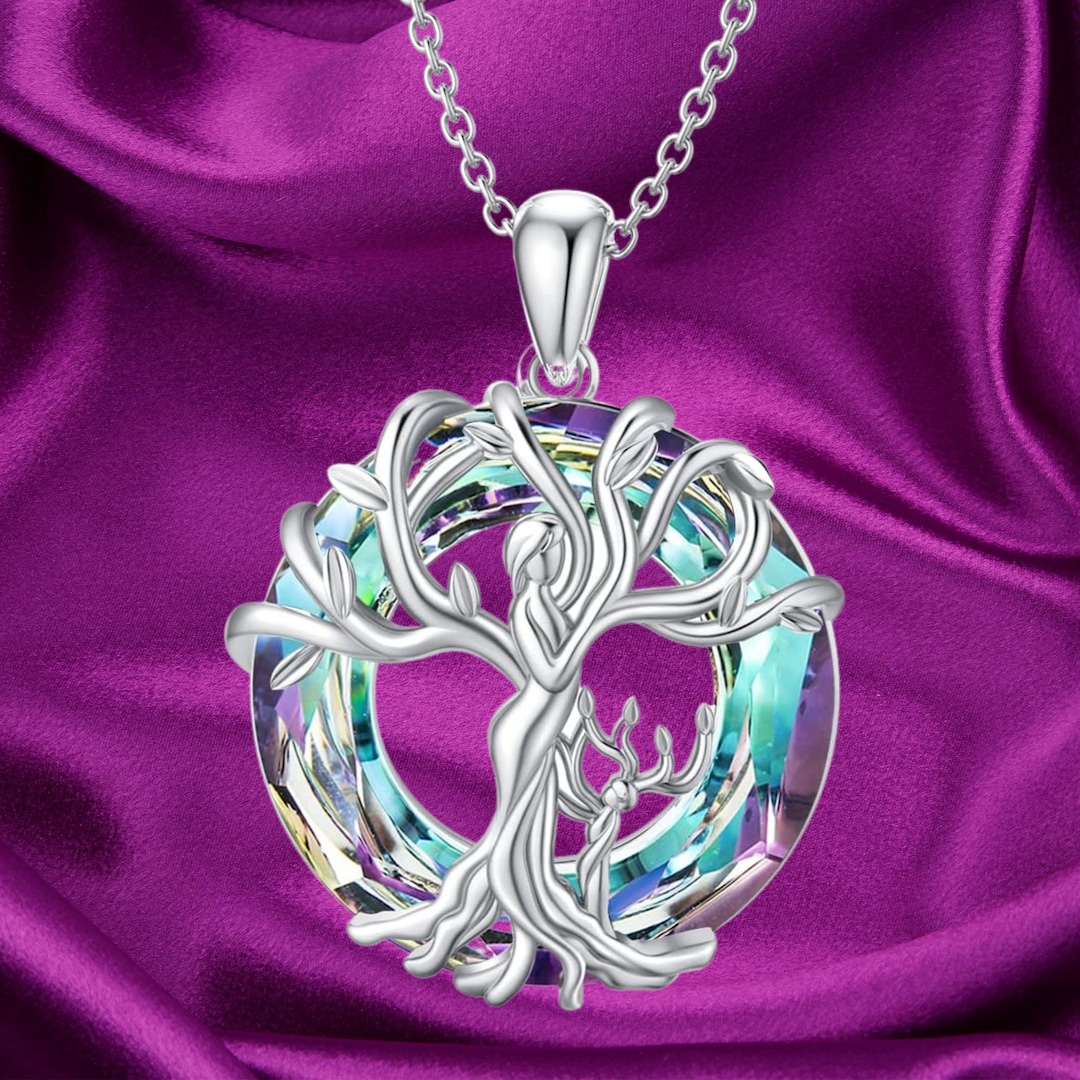 Tree of Life Pendant Necklace 925 Sterling Silver Mother and Children ...