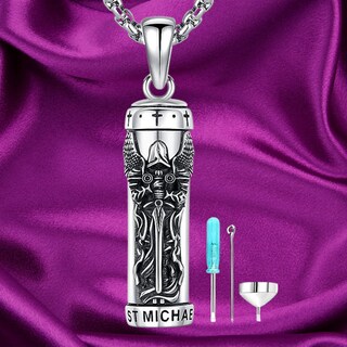 TANGPOET Collana Ciondolo Porta Ceneri In Argento 925 - Gioiello Commemorativo Per Uomo E Donna, Regalo Funerario Con Scatola