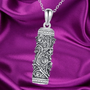 Urn Necklace for Ashes for Women Sterling Silver Cremation Jewelry for Ashes w/Funnel Filler Memorial Jewelry Gifts for Women Girls Ashes