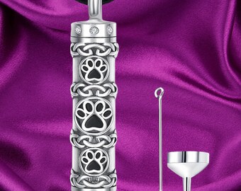 Crematie Sieraden Urn Ketting voor As voor Hond/Kat/Huisdieren Sterling Zilveren Pootafdruk Medaillon Gedenkteken Hanger Unisex Keepsake Sieraden