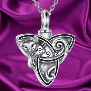 Cat Necklace for Women Sterling Silver Celtic Trinity Knot Necklace Jewelry Gifts