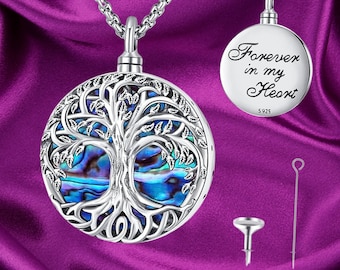 Collana con urna per ceneri per donne/uomini Gioielli in argento sterling 925 per cremazione con riempitivo a imbuto Regali commemorativi per gioielli