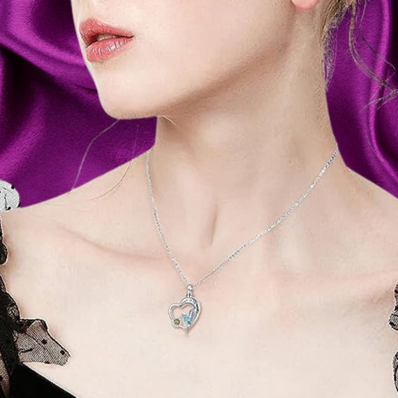 Collana con urne di colibrì, in argento sterling 925, con pietra di