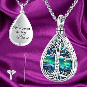Cremation Jewelry 925 Sterling Silver Urn Necklace for Ashes of Loved One Memorial Keepsake Locket Pendant