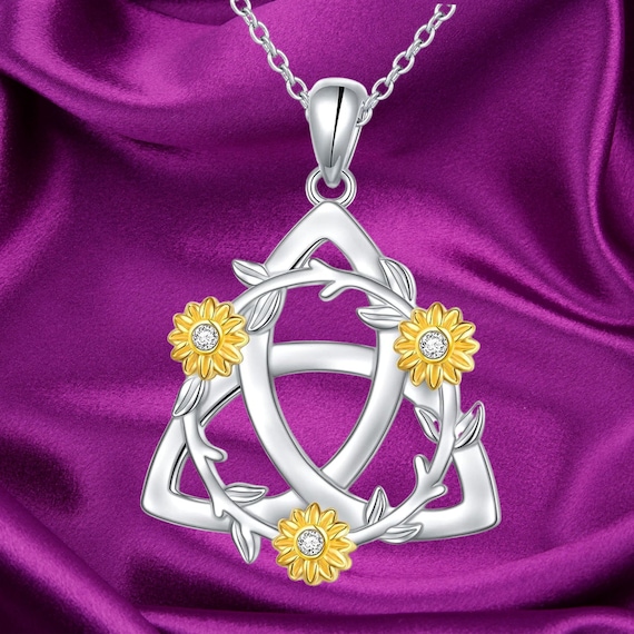 Collana con girasole con nodo celtico Collana con girasole in argento sterling 925 You Are My Sunshine Gioielli con girasole con ciondolo a forma di margherita - Italia
