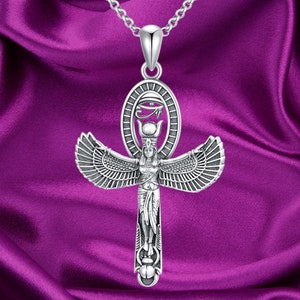 Goddess Necklace for Women 925 Sterling Silver Egyptian Goddess Necklace Ancient Egypt Jewelry Mother Gifts for Her