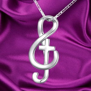 Muzieknoot kruis hanger ketting voor vrouwen mannen 925 sterling zilver noot muziek hond Panda Pentagram sieraden cadeau