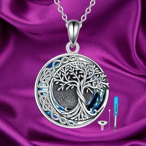 Tree of Life Urn Necklaces for Ashes 925 Sterling Silver Tree of Life Cremation Jewelry for Ashes Memory Jewelry for Women Men