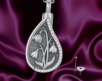 Collana con urna in argento sterling 925, ricordo commemorativo delle ceneri - Italia