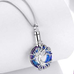 Urn Necklace for Ashes for Women Sterling Silver Tree of Life Cremation Jewelry Ashes Keepsake Pendant Memorial Jewelry