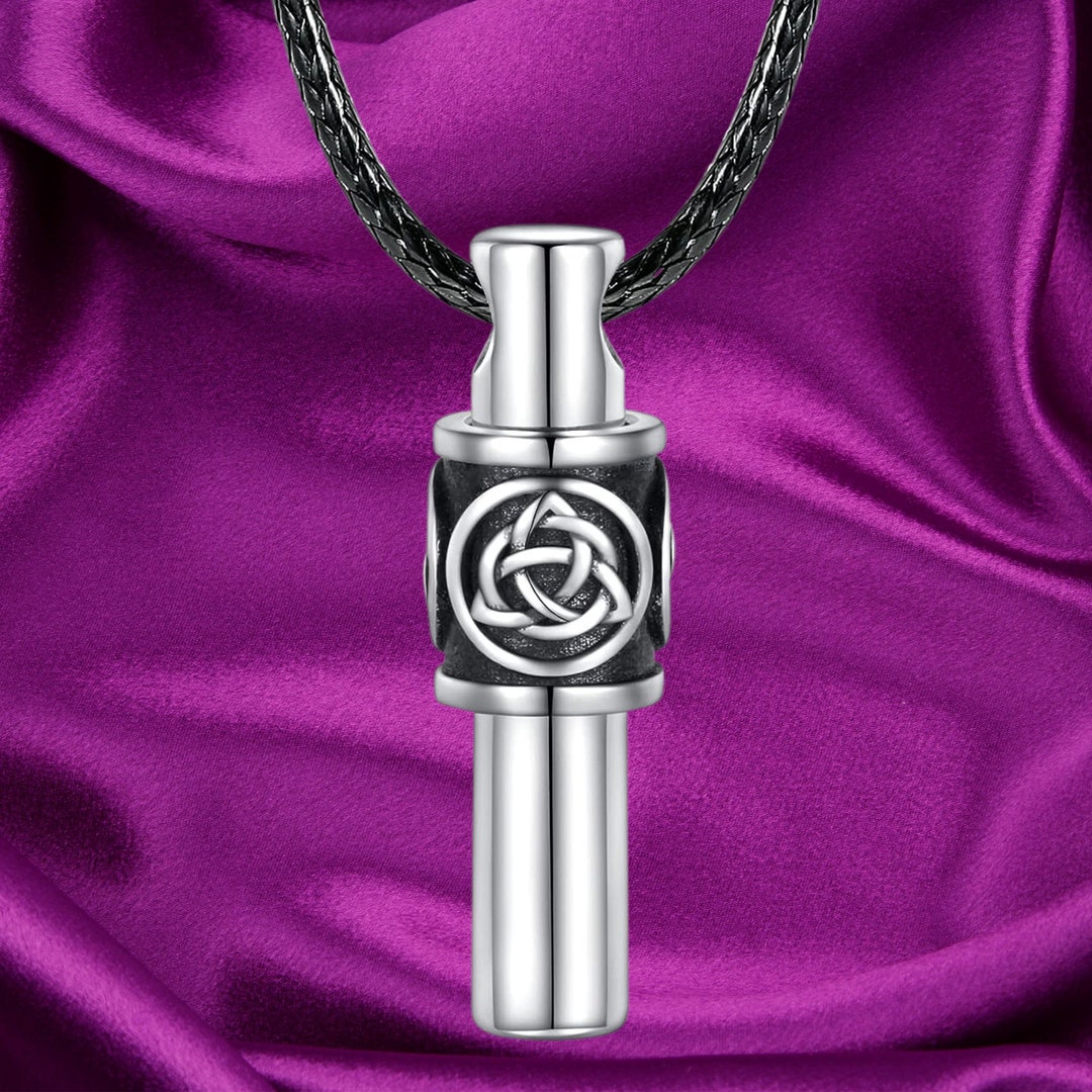 Men Cremation Necklace for Ashes 925 Sterling Silver Cross Etsy