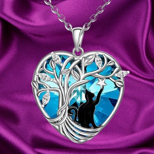 Cat Mom Necklace for Women Sterling Silver